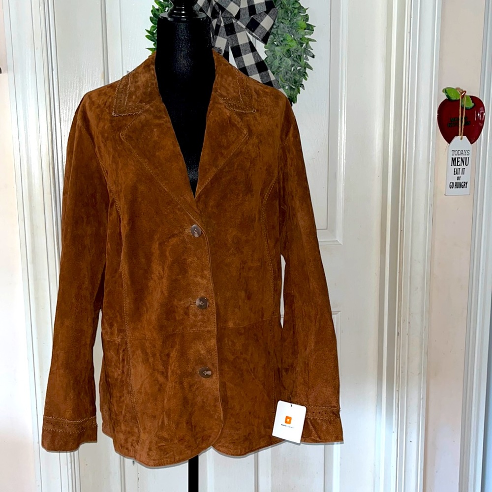 Wilsons Leather. Genuine leather suede coat. Brown.